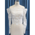 Luxury White Bridal Gown Crystal Heavy Beading bling mermaid wedding dress with removable sleeve